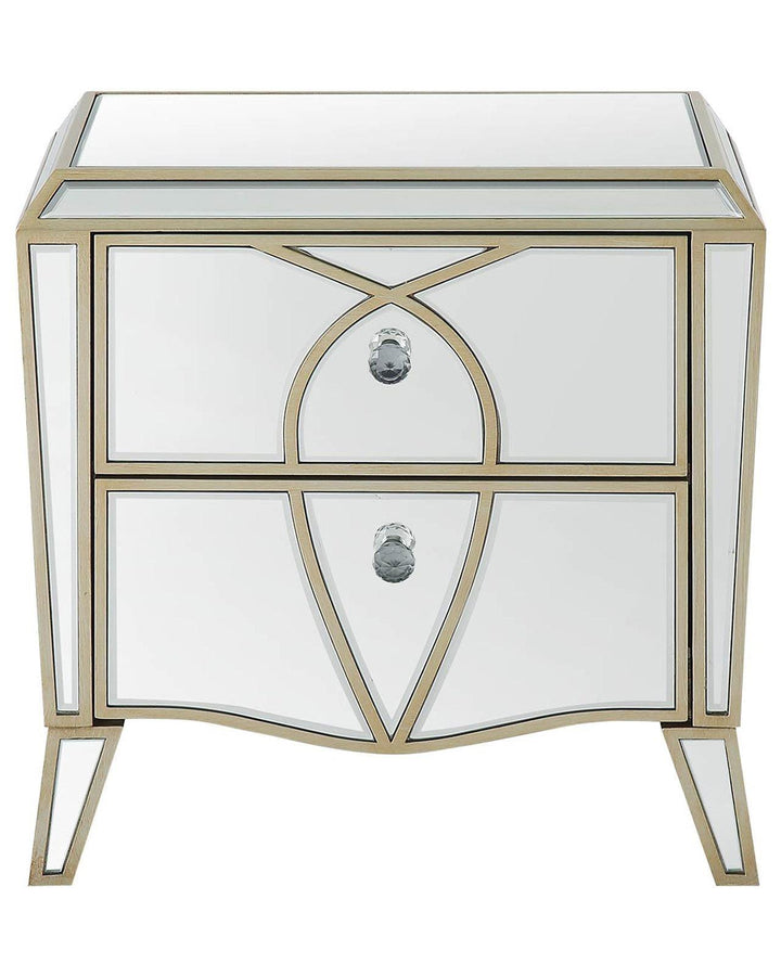 Ana Champagne 2 Drawer Bedside Cabinet - Ideal