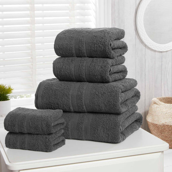 Camden Charcoal 6 Piece Towel Bale Set -  - Ideal Textiles