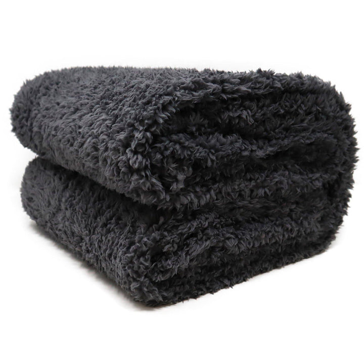 Teddy Bear Fleece Charcoal Throw Blankets - 130cm x 180cm - Ideal Textiles