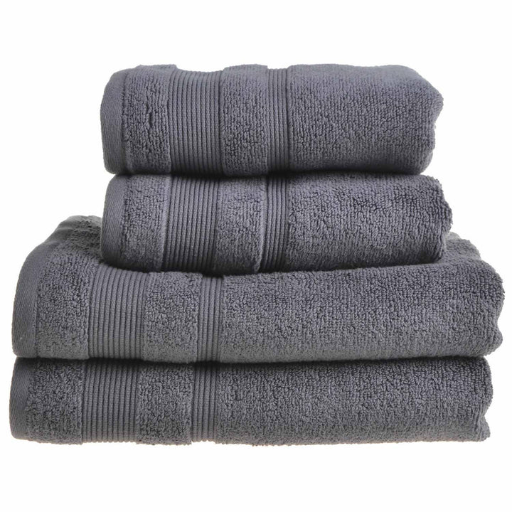 Luxury Zero Twist Egyptian Cotton Towel Charcoal - Hand Towel - Ideal Textiles