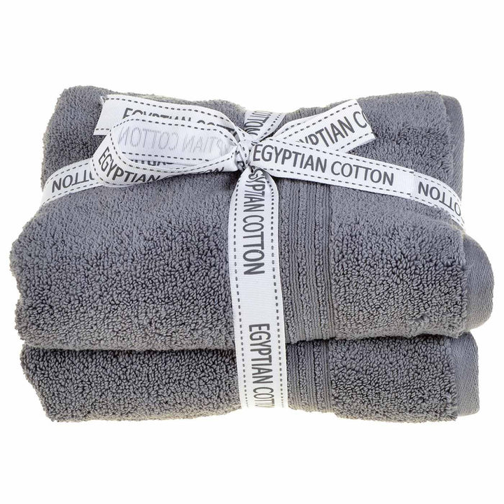 Spa Charcoal 100% Egyptian Cotton 2 Piece Towel Sets - Hand Towels - Ideal Textiles