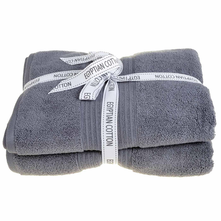 Spa Charcoal 100% Egyptian Cotton 2 Piece Towel Sets - Bath Towels - Ideal Textiles