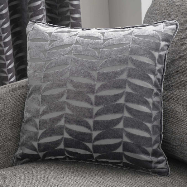 Kendal Geometric Charcoal Cushion Covers 17'' x 17'' -  - Ideal Textiles