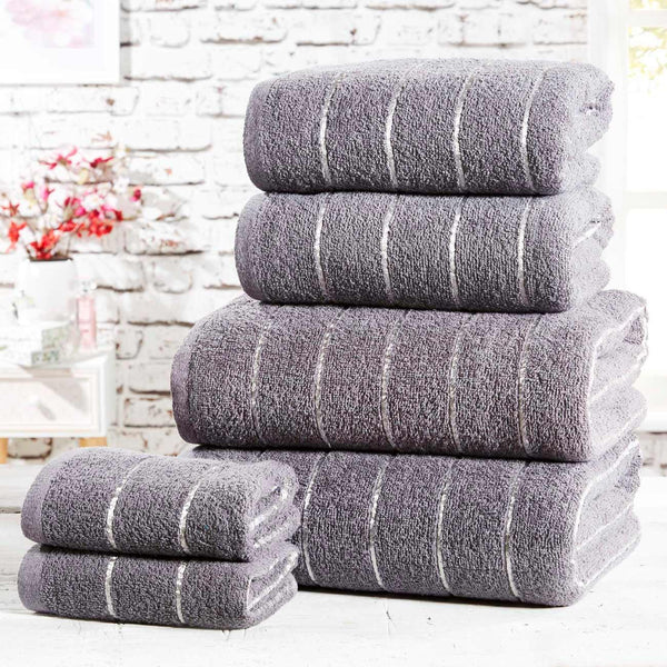 Sandringham Charcoal 6 Piece Towel Bale Set -  - Ideal Textiles