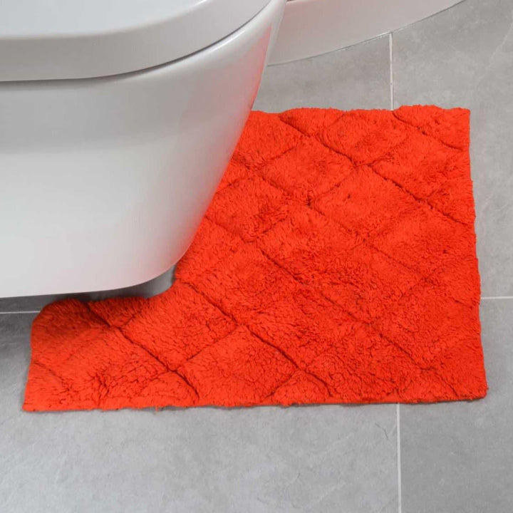 Kyra Cotton Bath & Pedestal Mat Set Orange -  - Ideal Textiles