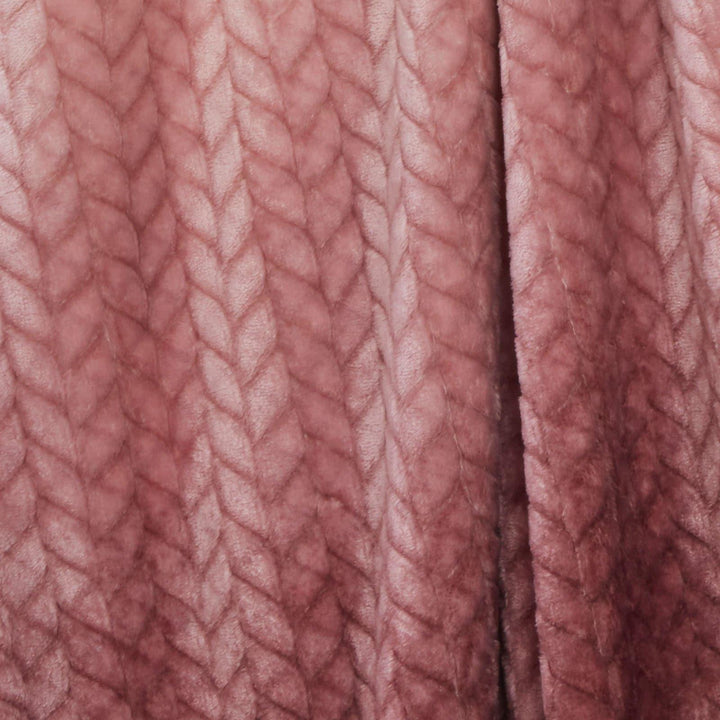 Ombre Chevron Fleece Blush Pink Throw 150cm x 200cm -  - Ideal Textiles