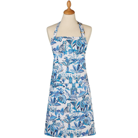 India Blue Luxury Cotton Kitchen Apron Aprons Ulster Weavers   