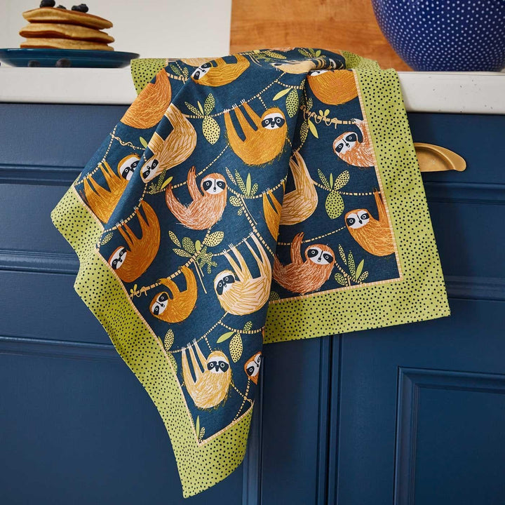 Hanging Around Luxury Cotton Printed Tea Towel -  - Ideal Textiles