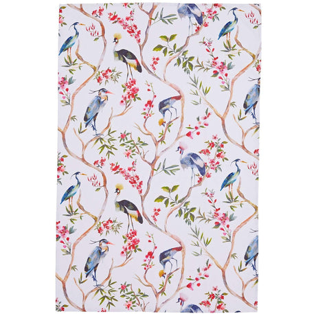Oriental Birds Luxury Cotton Printed Tea Towel Tea Towels Ulster Weavers   