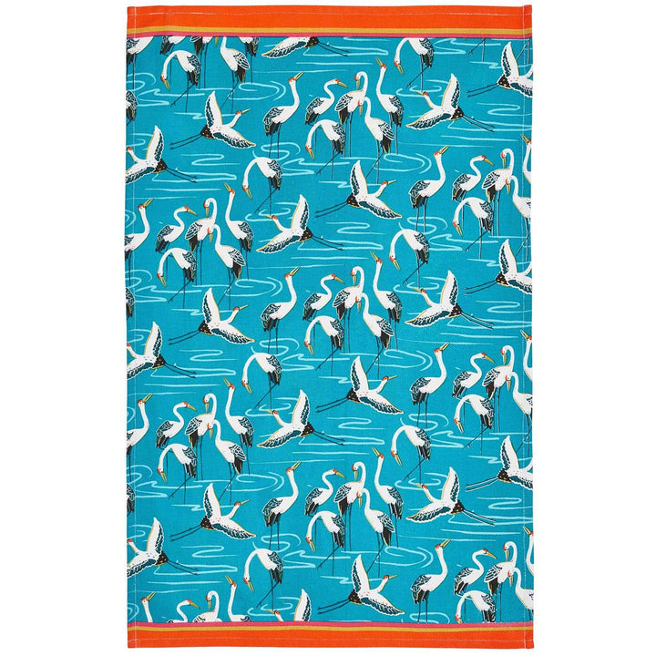 Cranes Luxury Cotton Printed Tea Towel -  - Ideal Textiles