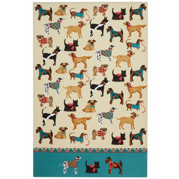 Hound Dog Luxury Cotton Printed Tea Towel -  - Ideal Textiles