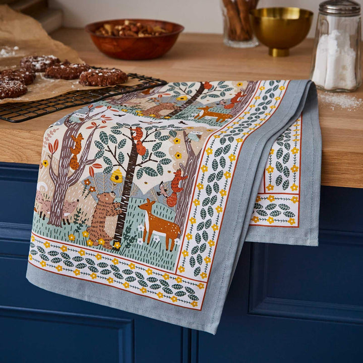 Wildwood Luxury Cotton Printed Tea Towel -  - Ideal Textiles