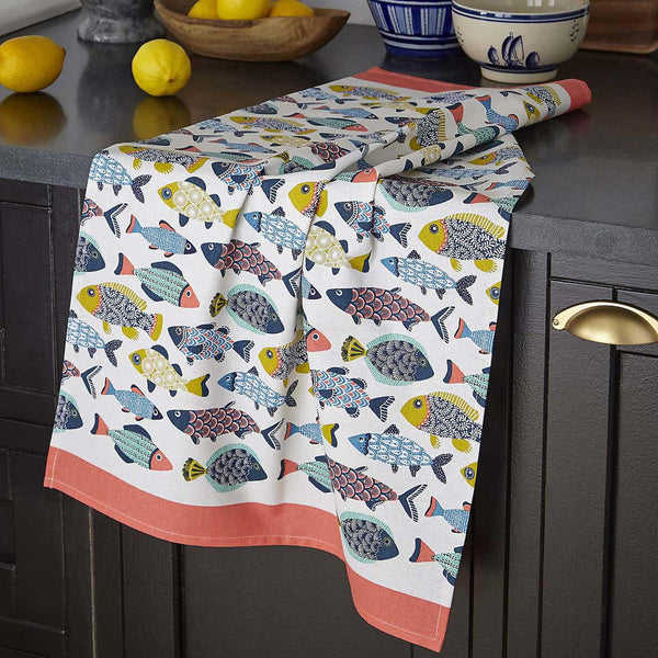 Aquarium Luxury Cotton Printed Tea Towel -  - Ideal Textiles