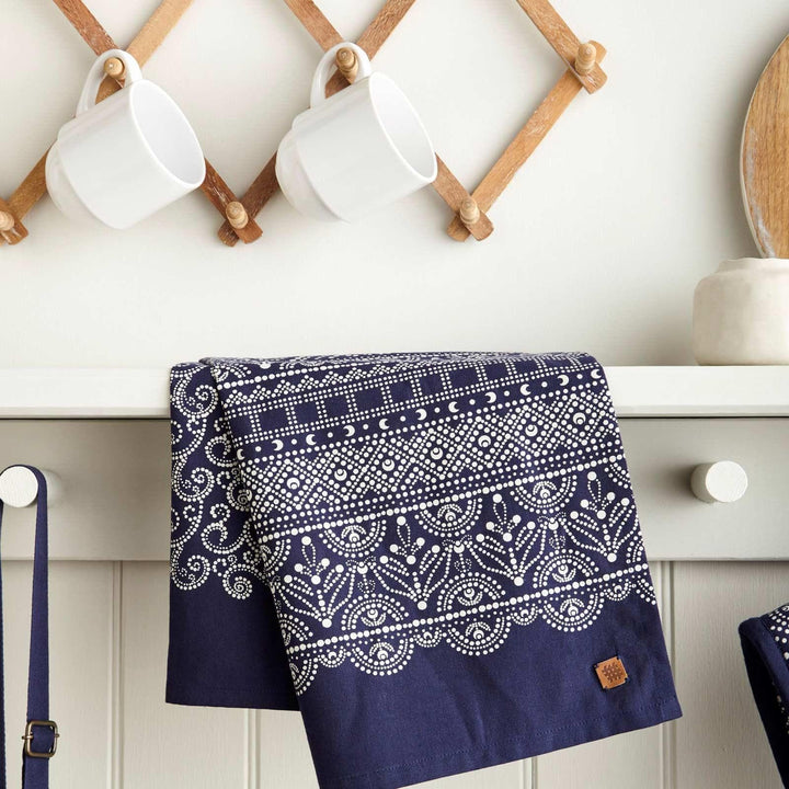 Indigo Batik Luxury Cotton Printed Tea Towel -  - Ideal Textiles