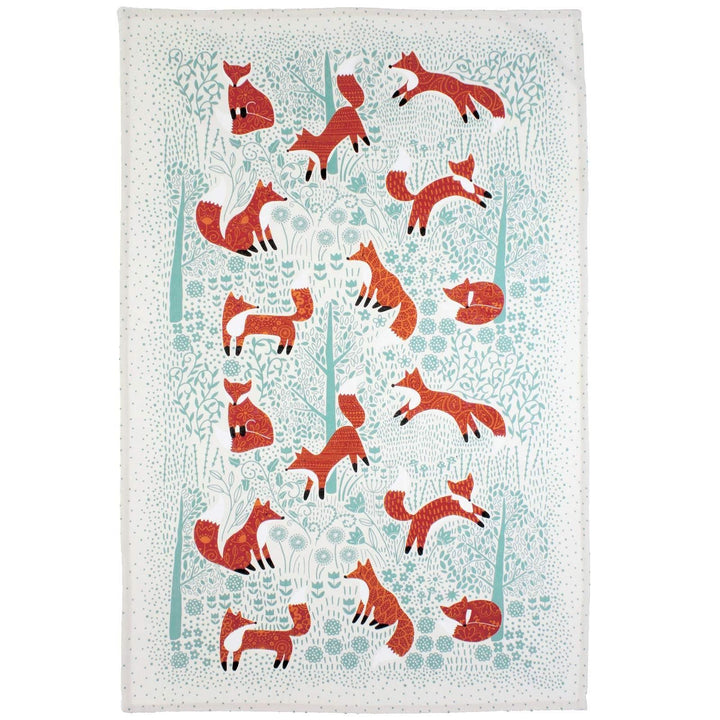 Foraging Fox Luxury Cotton Printed Tea Towel -  - Ideal Textiles