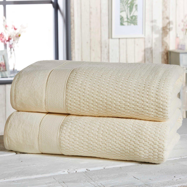 Royal Velvet Cream 2 Piece Bath Sheet Towel Set -  - Ideal Textiles