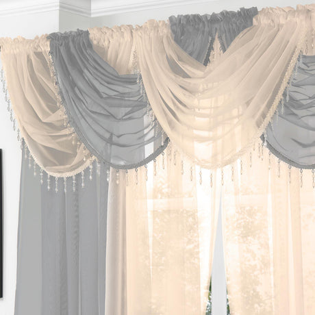 Beaded Voile Swag Cream Voile Curtain Alan Symonds   