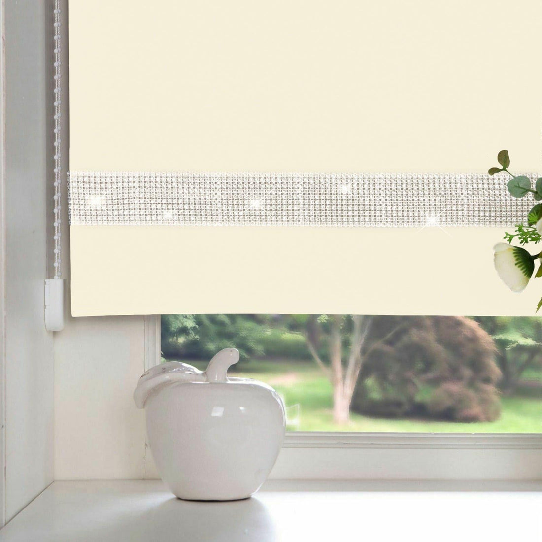 Diamante Thermal Blackout Roller Blind Cream