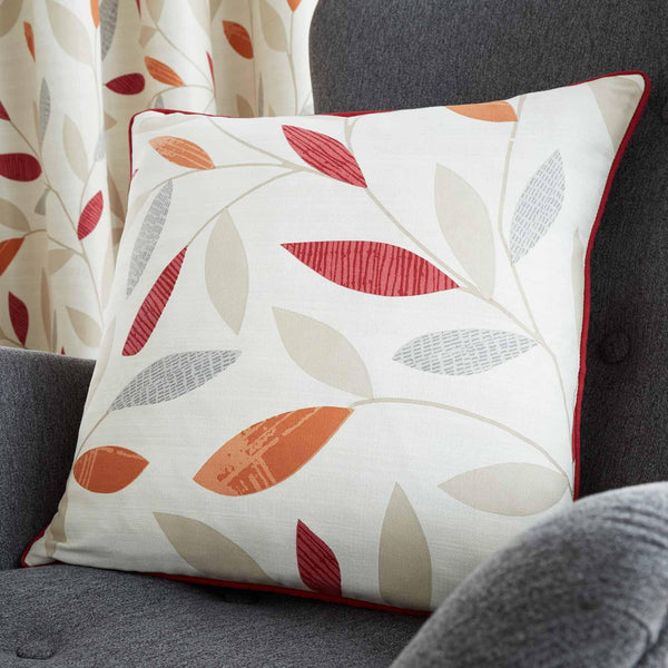 Beechwood Leaf Red Cushion Cover 17" x 17" -  - Ideal Textiles
