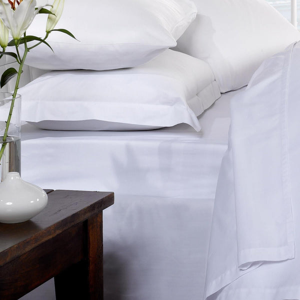 400 Thread Count White 25cm Fitted Sheet - Ideal
