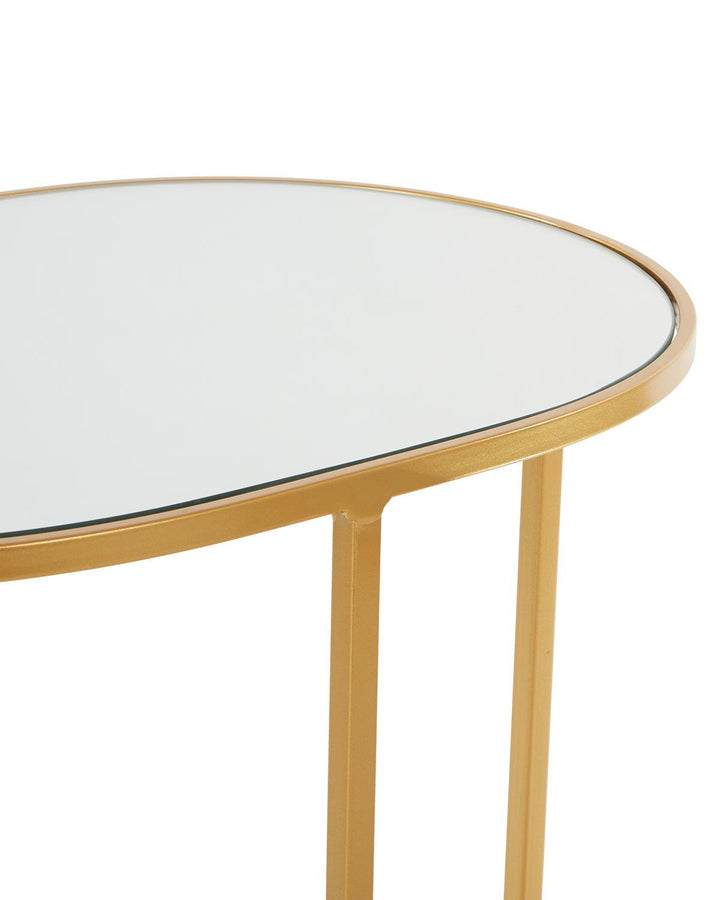 Set of 2 Gold Oval Frame Side Tables - Ideal