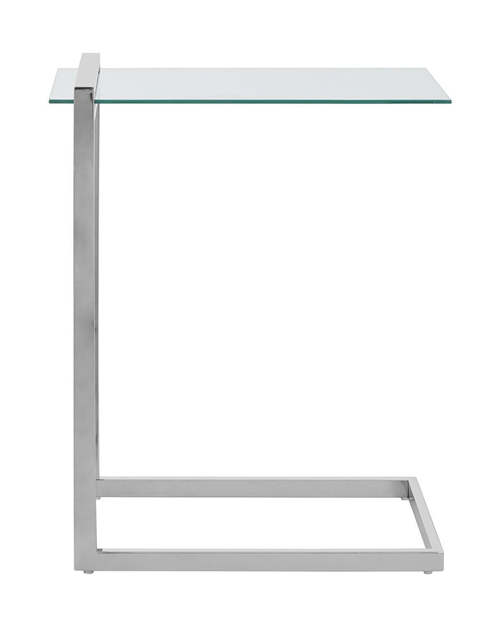 Silver Tempered Glass End Table - Ideal