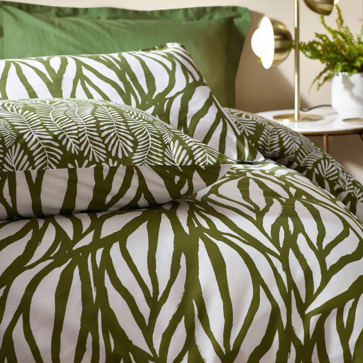 Frond Abstract Cotton Rich Reversible Duvet Cover Set - Ideal