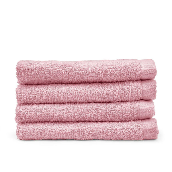 Quick Dry 100% Cotton Face Cloth 4 Pack Pink - Ideal