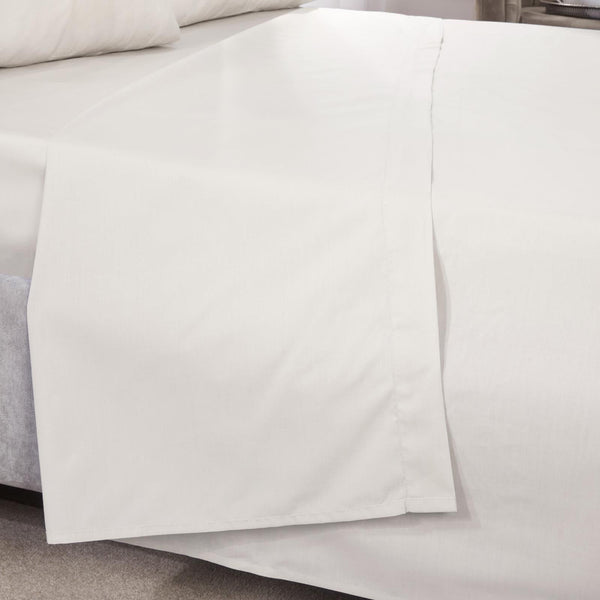 Percale 180 Thread Count Ivory Flat Sheet - Ideal
