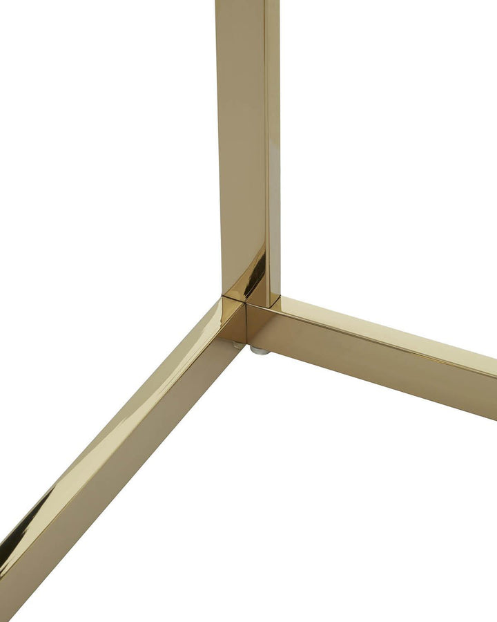 Gold Tempered Glass End Table - Ideal