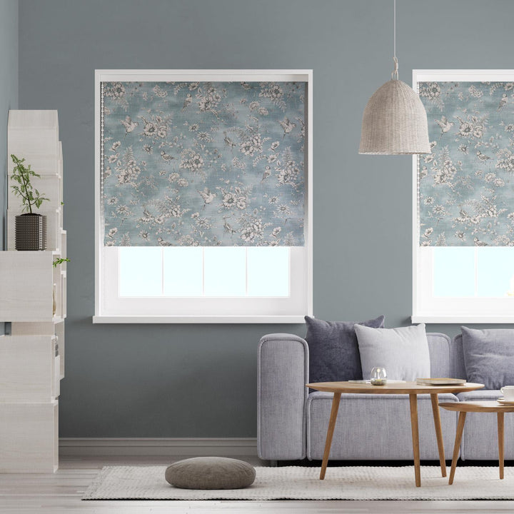 Finch Toile Delft Made To Measure Roman Blind -  - Ideal Textiles