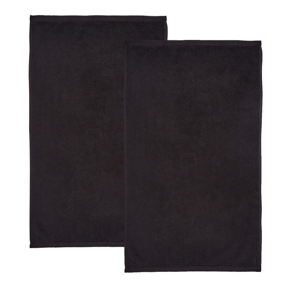 Quick Dry 100% Cotton Bath Sheet Pair Black - Ideal