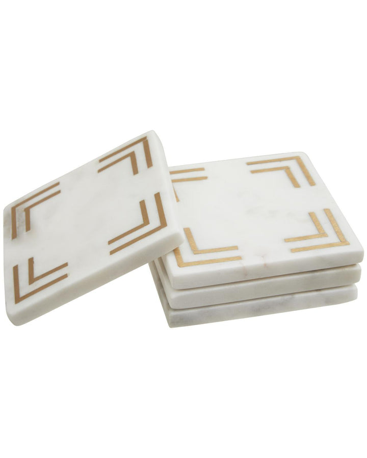 Set of 4 Lucille Square Marble Coasters - Ideal