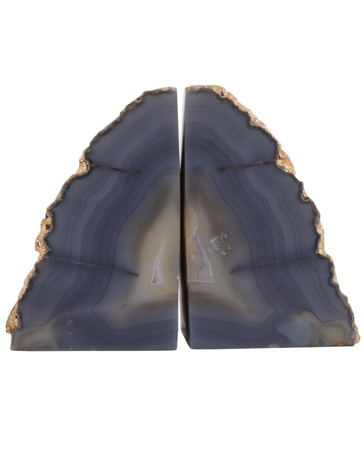Agate Bookends Grey & Gold - Ideal