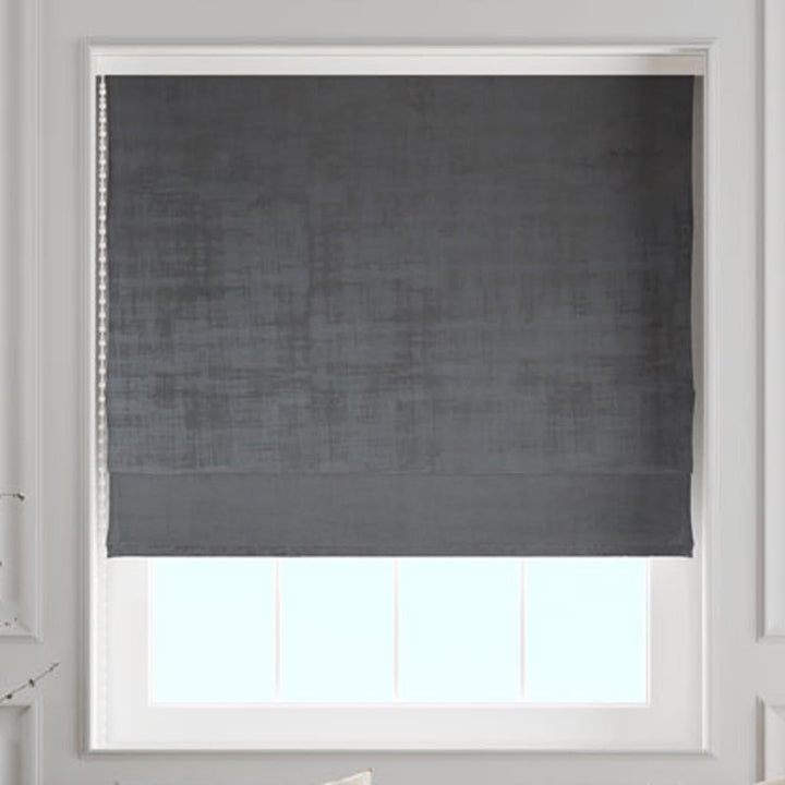 Azurite Charcoal Made To Measure Roman Blind -  - Ideal Textiles