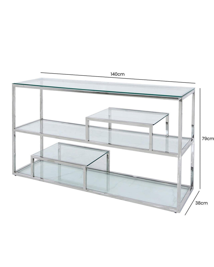 Vogue Chrome Display Console Table - Ideal