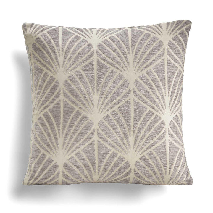 Deco Fan Chenille Silver Cushion Cover 18'' x 18'' -  - Ideal Textiles