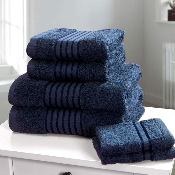 Windsor 100% Cotton 6 Piece Towel Bale Denim - Ideal
