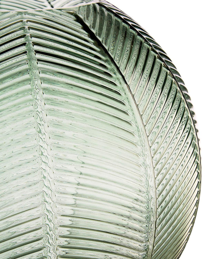 Textured Fern Leaf Design Glass Large Vase - Ideal