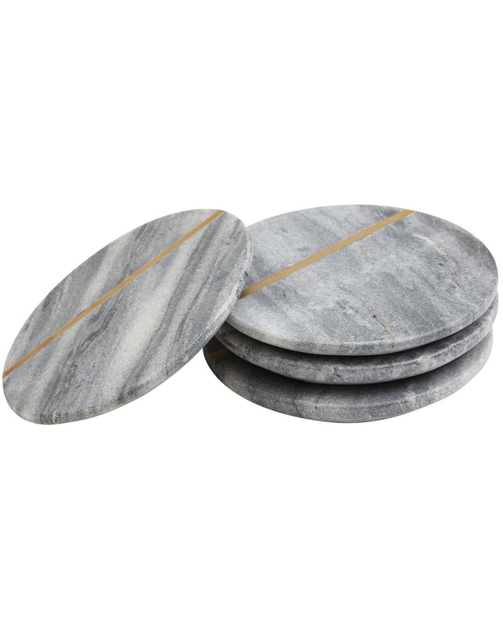 Set of 4 Ciara Marble Coasters Grey - Ideal