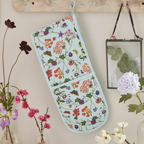 RHS Spring Floral Luxury Cotton Double Oven Glove Oven Gloves Ulster Weavers   