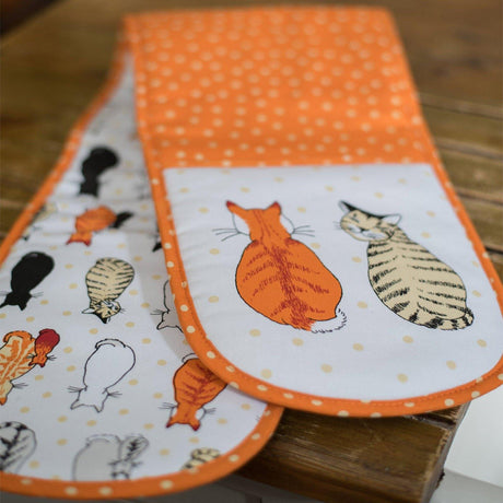 Cats in Waiting Luxury Cotton Double Oven Glove Oven Gloves Ulster Weavers   