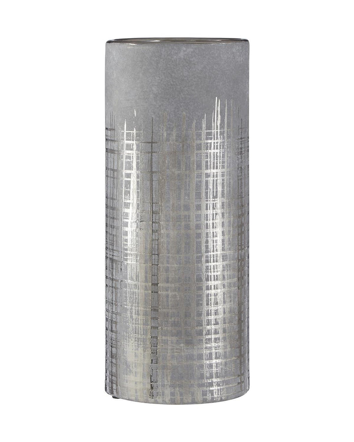Silver-Etched Cylindrical Vase - Ideal