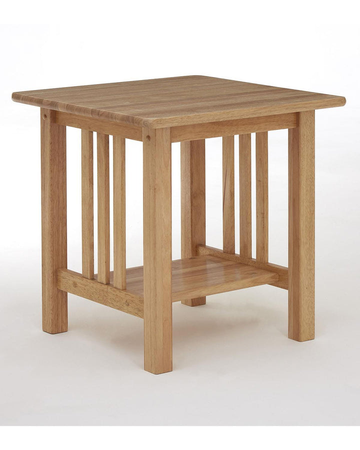 Compact Rubberwood Side Table with Lattice Design - Ideal