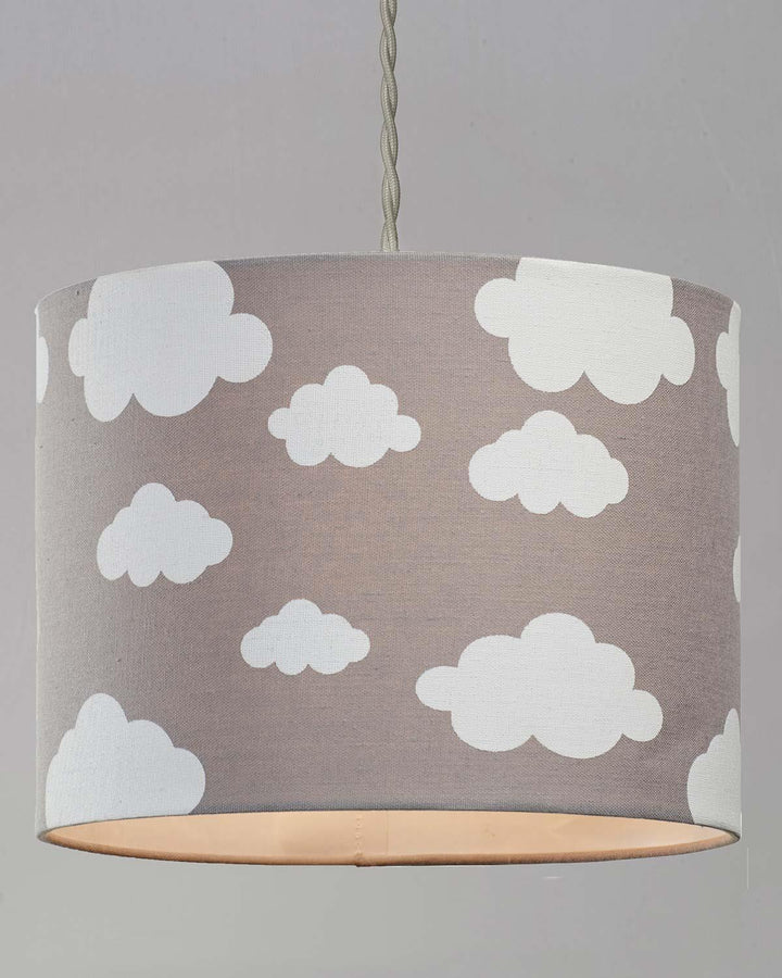 Grey Fabric Cloudy Day Pendant Light Shade - Ideal