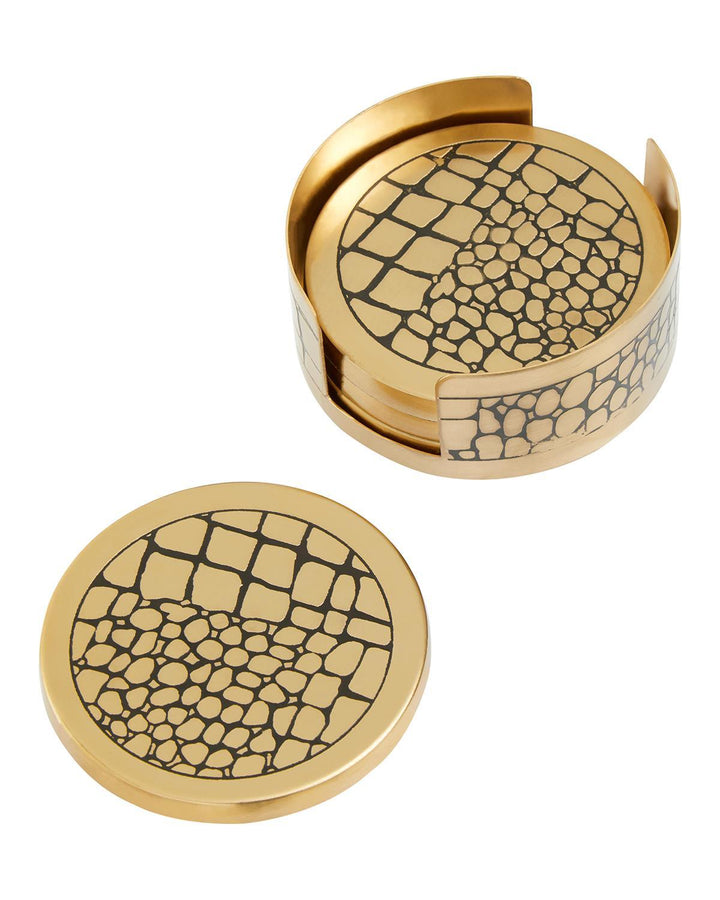 Roslin Gold Croc Coasters - Ideal