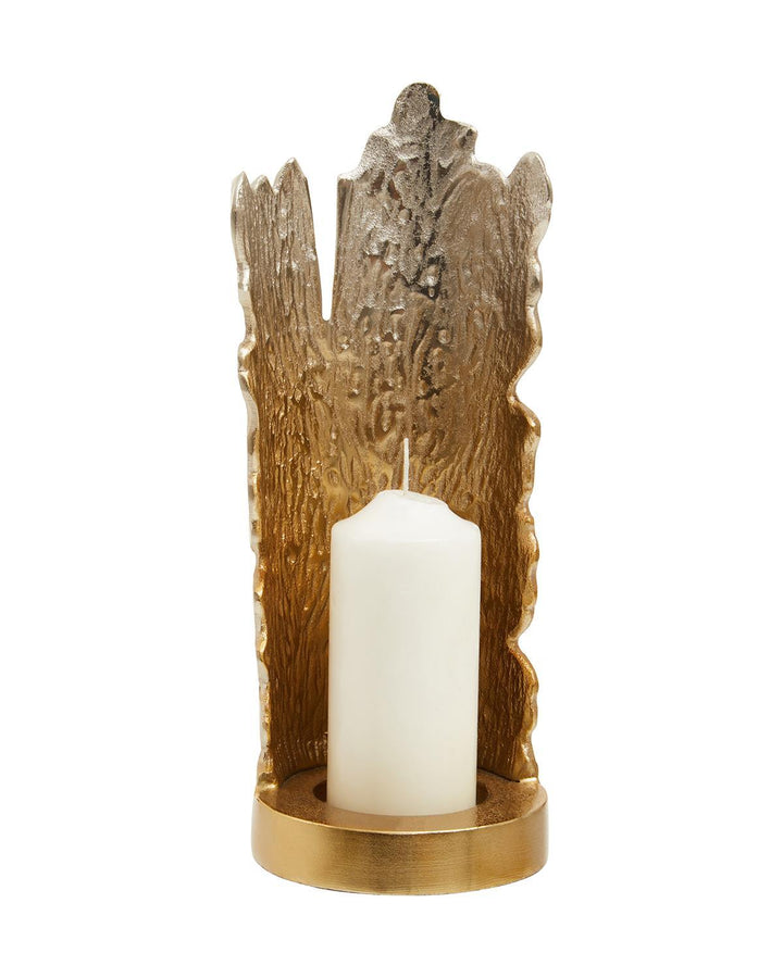 Killin Small Silver Gold Textured Candle Holder - Ideal