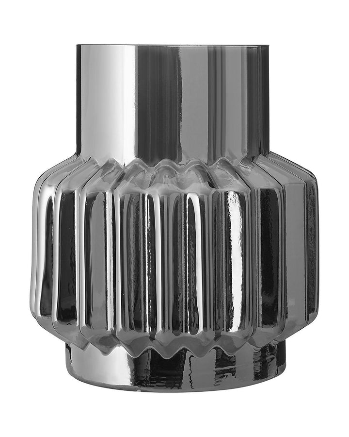 Reflective Silver Onice Corrugated Glass Vase - Ideal