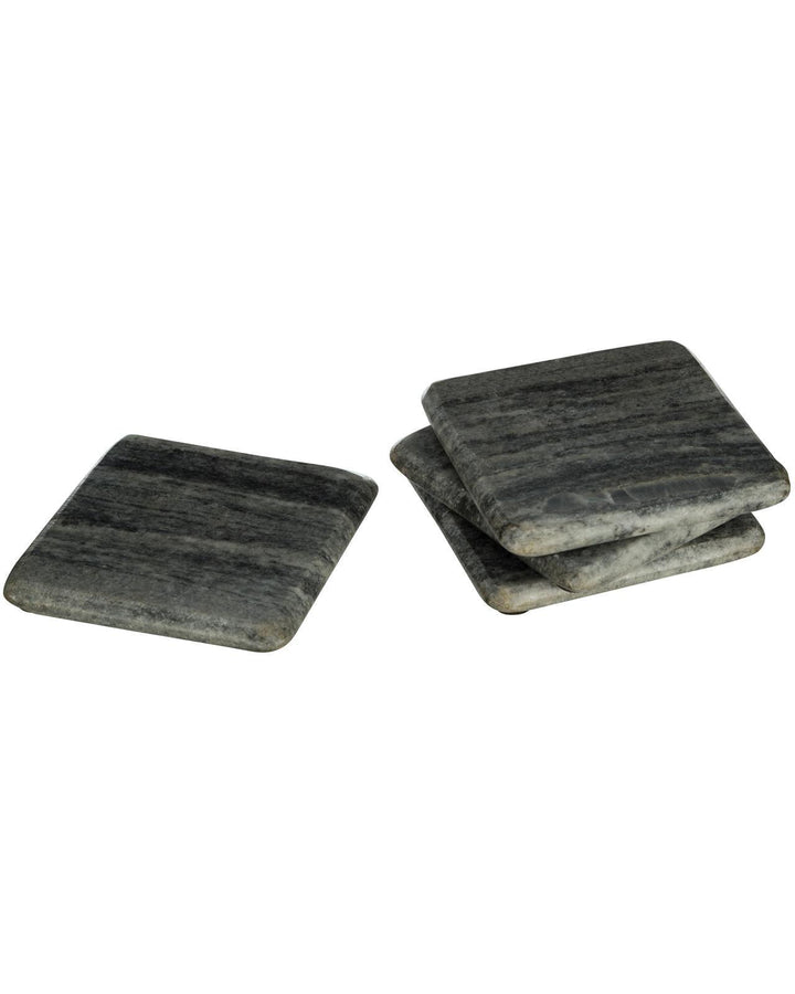 Set of 4 Square Grey Marble Coasters - Ideal