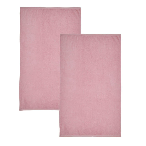 Quick Dry 100% Cotton Bath Sheet Pair Pink - Ideal